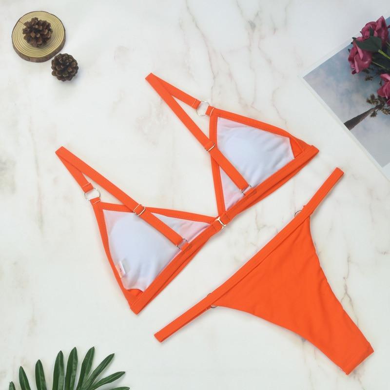 Londyn | Dames bikini met triangelcups en strikkoorden