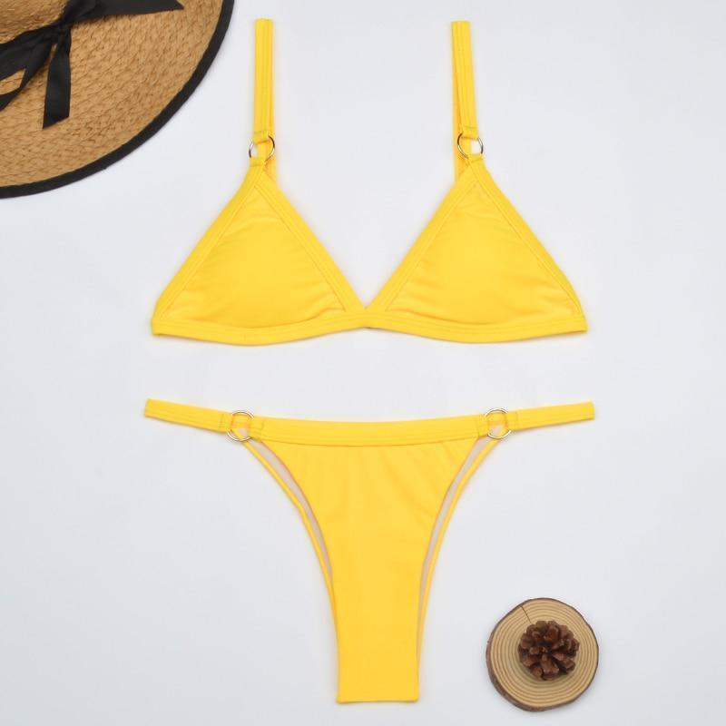 Londyn | Dames bikini met triangelcups en strikkoorden