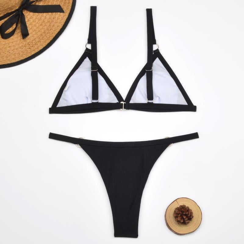 Londyn | Dames bikini met triangelcups en strikkoorden