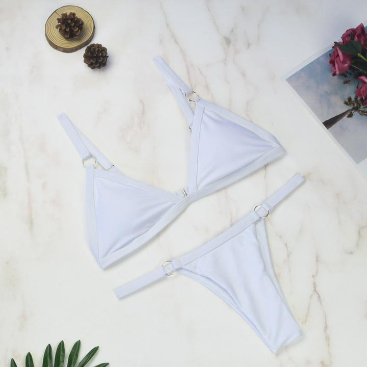 Londyn | Dames bikini met triangelcups en strikkoorden