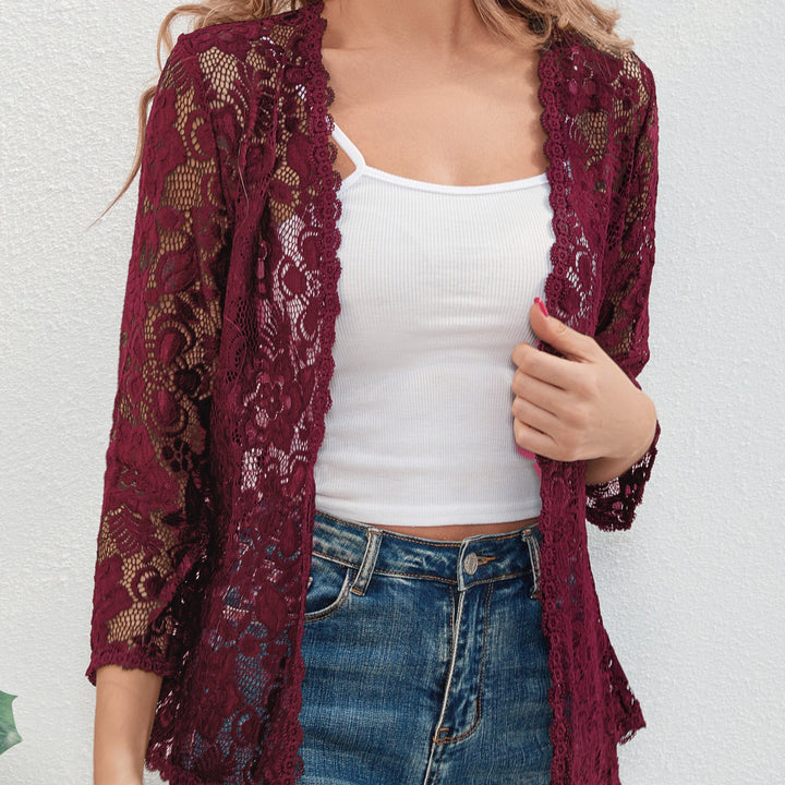 Cassandra | Bloemig Opengewerkt Cardigan