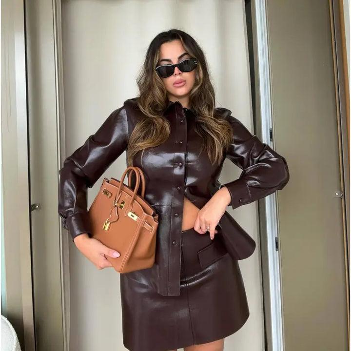 Eden | Damesrok met hoge taille en klepzakken