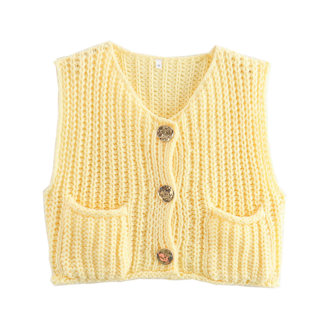 Romina | Gebreid Dames Gilet met Knopen – Tijdloos & Comfortabel