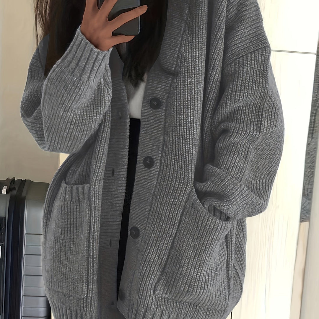 Maisie | Ontspannen Knopen-Voorkant Cardigan