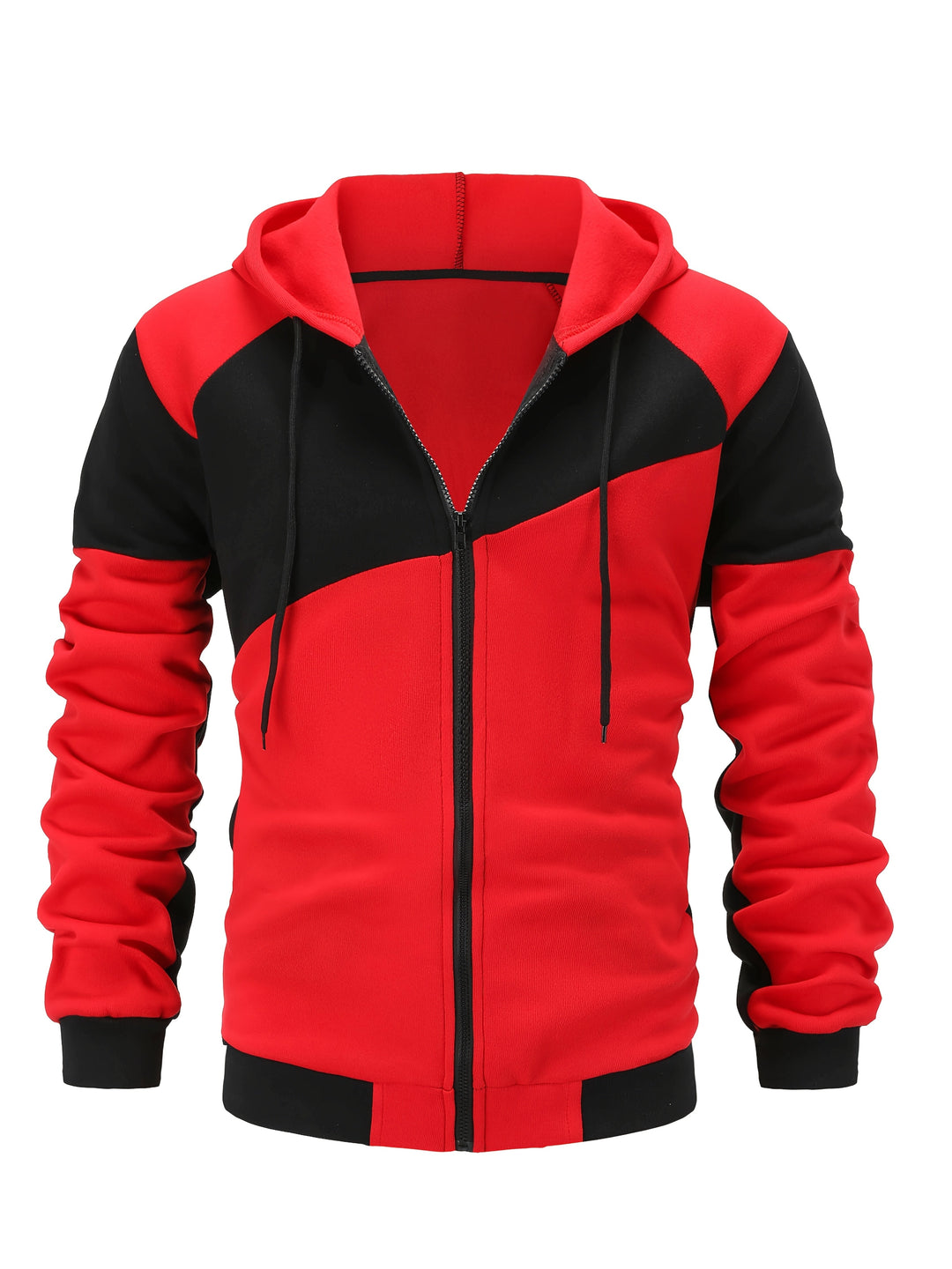 Bryce | Kleurblok Rits-Hoodie Jas