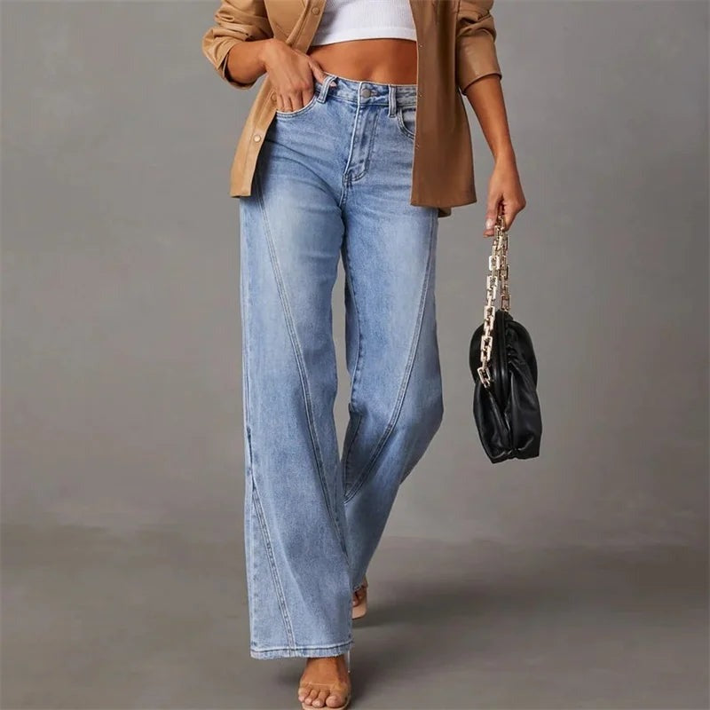 Belen | Dames wide leg denim jeans – high waist comfort fit