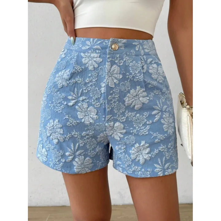 Jade | Damesshort met hoge taille en bloemenpatroon