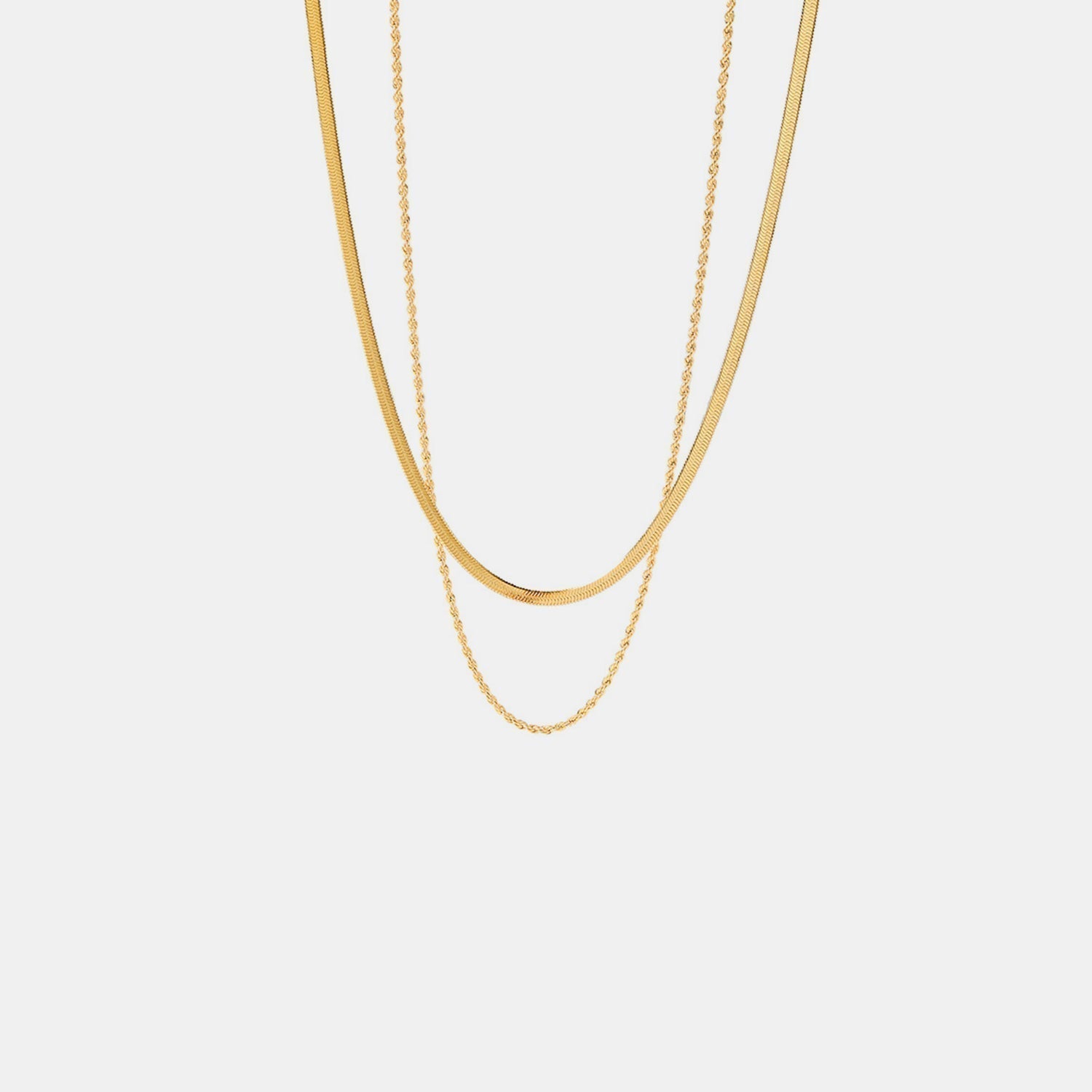 Maree | Gelaagde Gouden Ketting met Dubbele Schakel