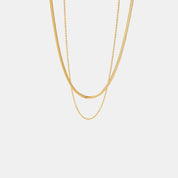Maree | Gelaagde Gouden Ketting met Dubbele Schakel