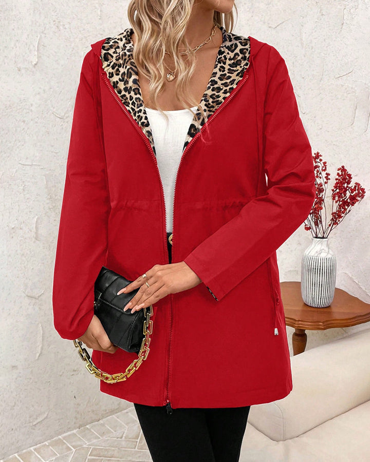 Omkeerbare Leopard Gevoerde Hooded Jast