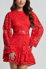 Midi-Jurk met Pofmouwen voor Dames - Elegant & Modieus