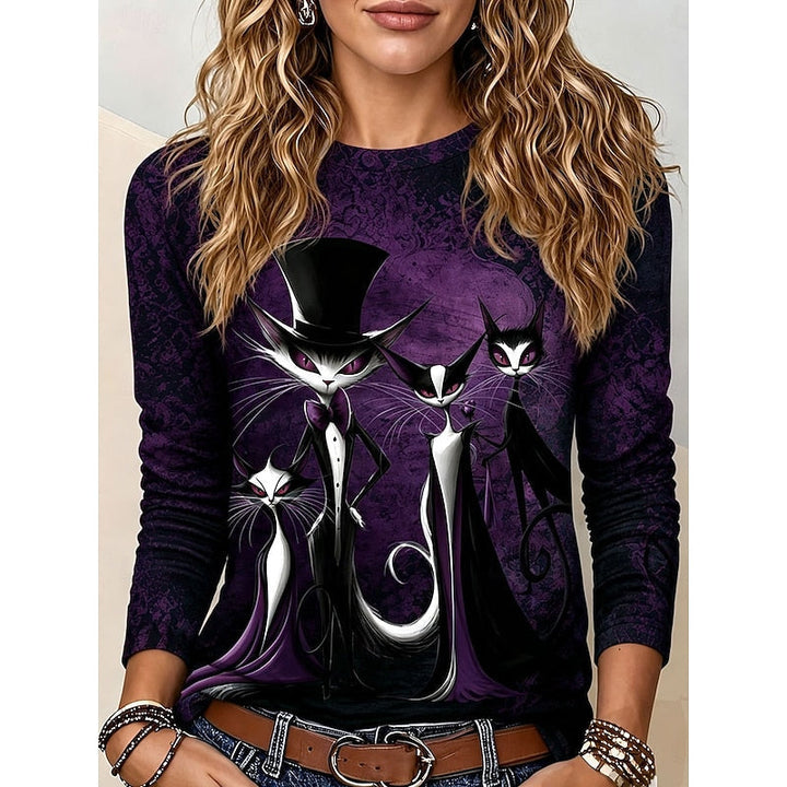 Katherine | Halloween Gothic Graphic Langsleeve Top