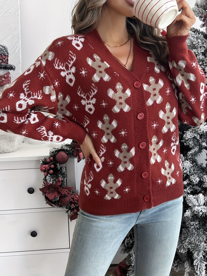 Elin | Elegant gebreid kerstvest met knopen