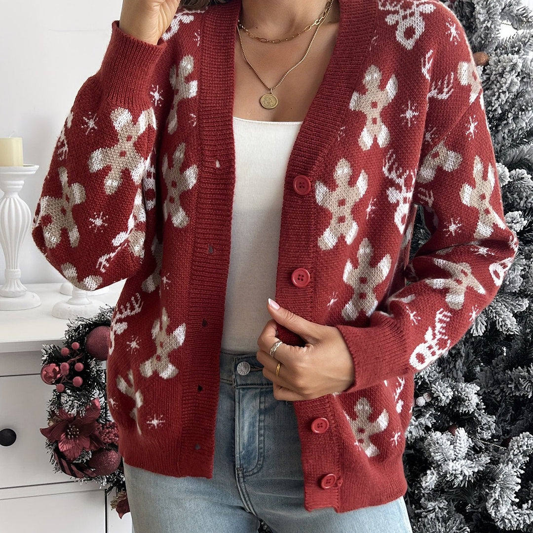 Elin | Elegant gebreid kerstvest met knopen