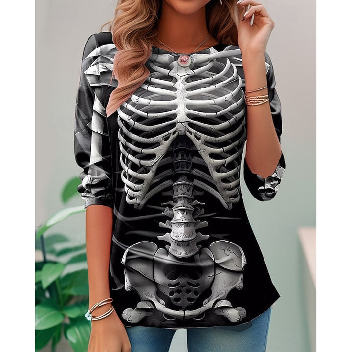 Iris | Halloween Skelet Lange Mouwen Top