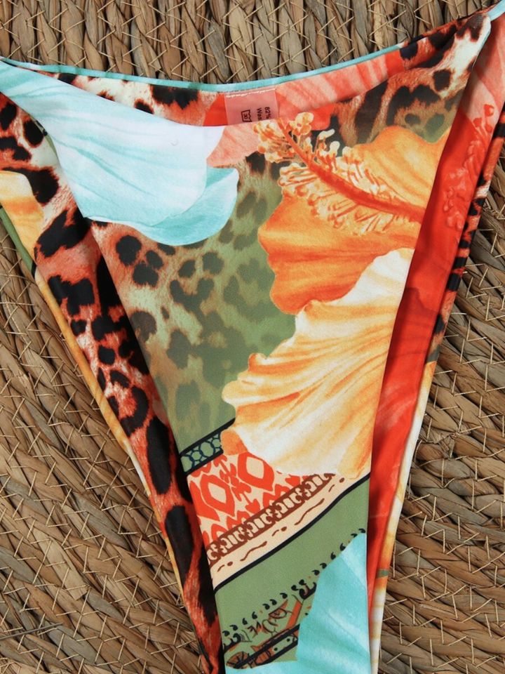 Anya | Dames bikiniset met rok en tropische print