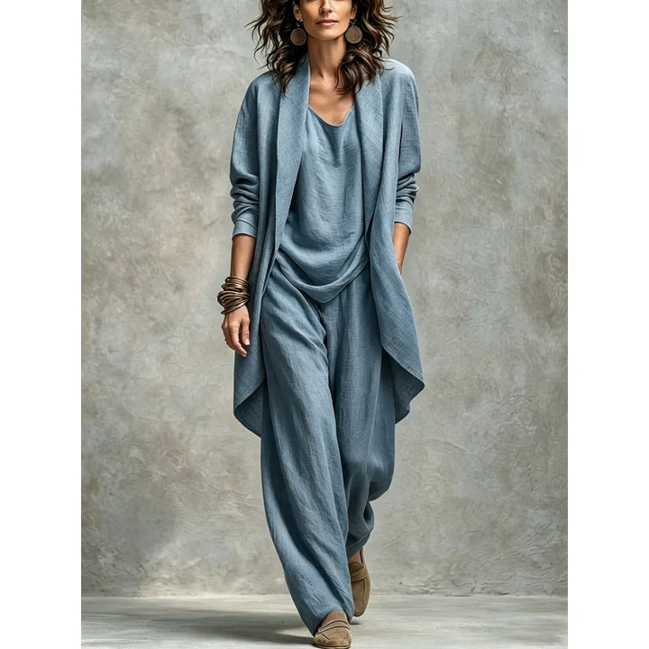 Julia | Dames Driedelige Set met Top en Broek
