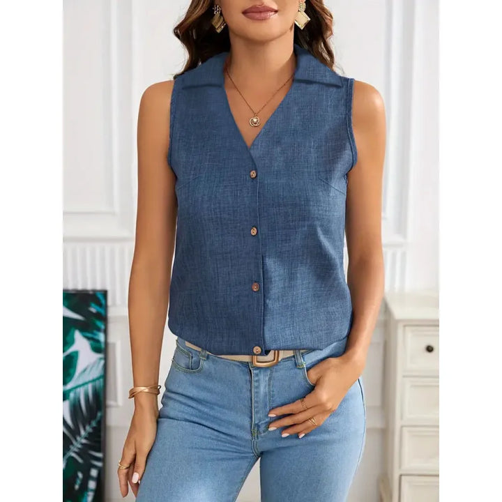 Itzel | Damesblouse met reverskraag en knoopsluiting