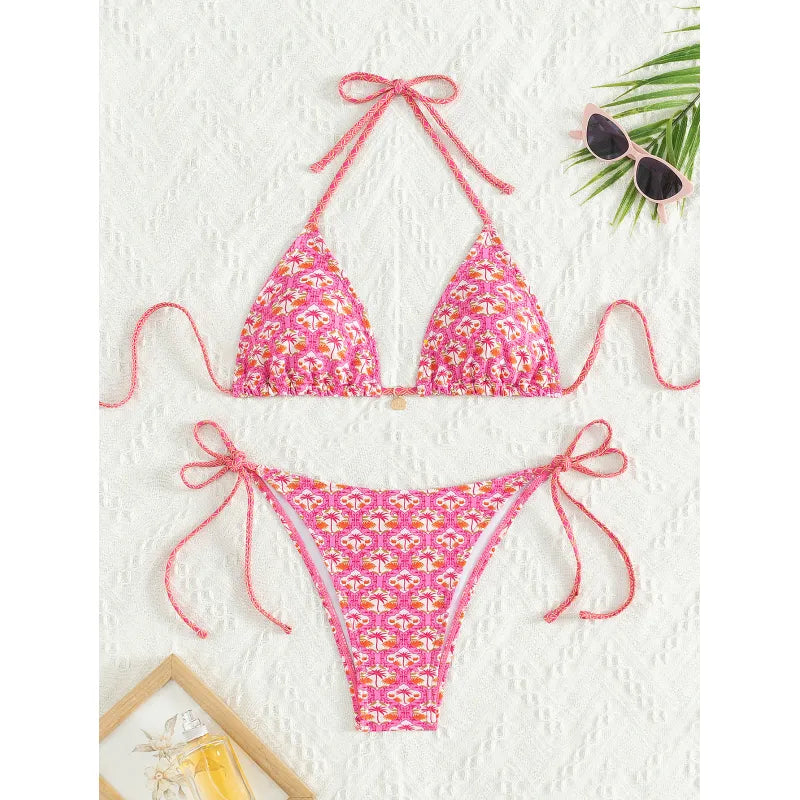 Carmen | Dames bikini met halterband en strikkoorden
