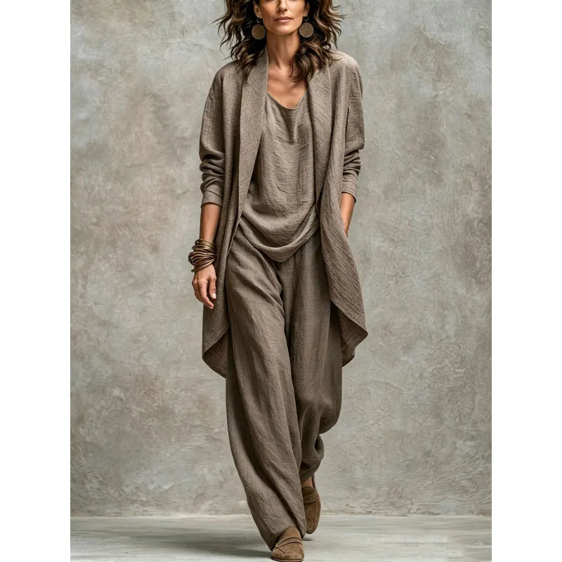 Julia | Dames Driedelige Set met Top en Broek