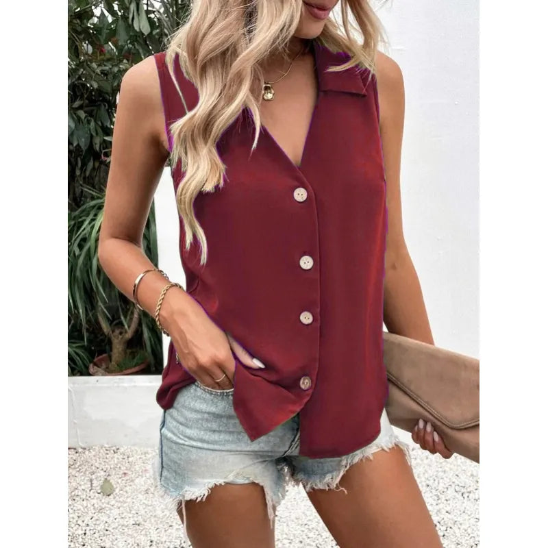 Itzel | Damesblouse met reverskraag en knoopsluiting