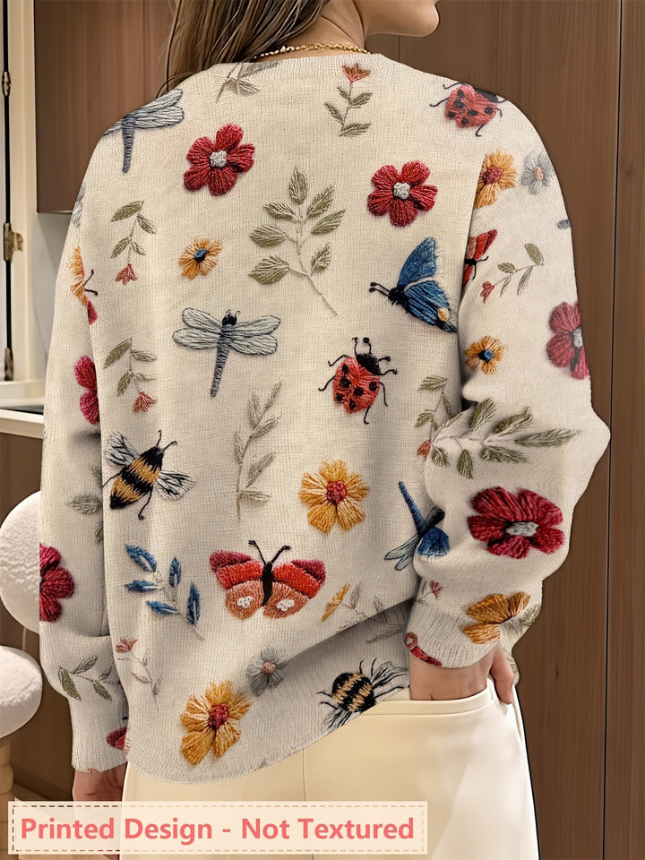 Elsie | Botanische Print Crewneck Trui