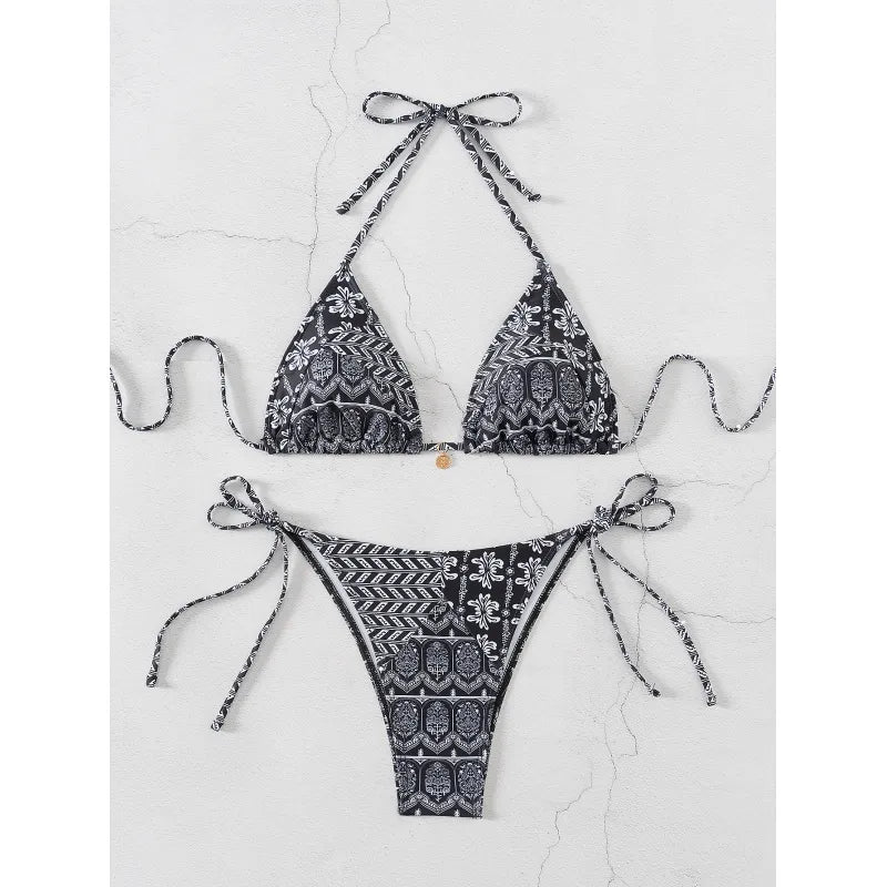 Carmen | Dames bikini met halterband en strikkoorden