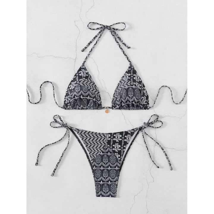 Carmen | Dames bikini met halterband en strikkoorden