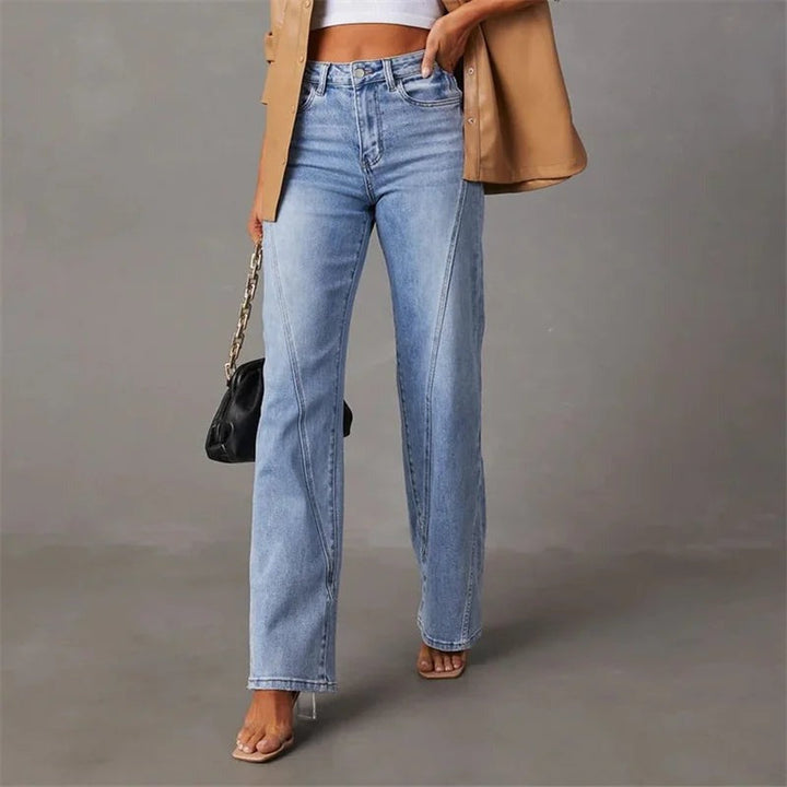 Belen | Dames wide leg denim jeans – high waist comfort fit