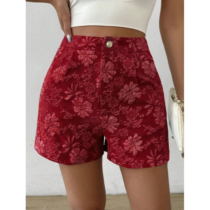Jade | Damesshort met hoge taille en bloemenpatroon