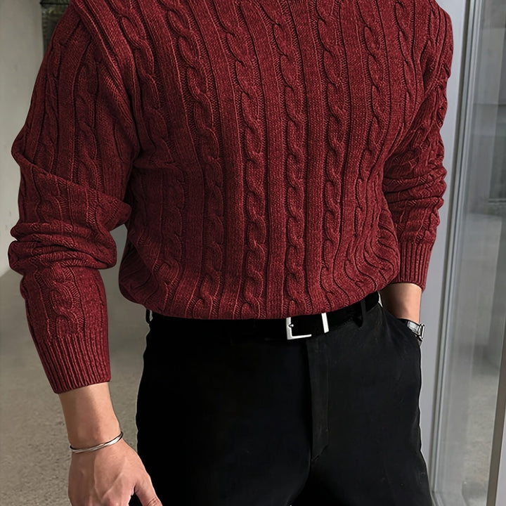 Jonas | Kabelgebreide Crew Neck Trui