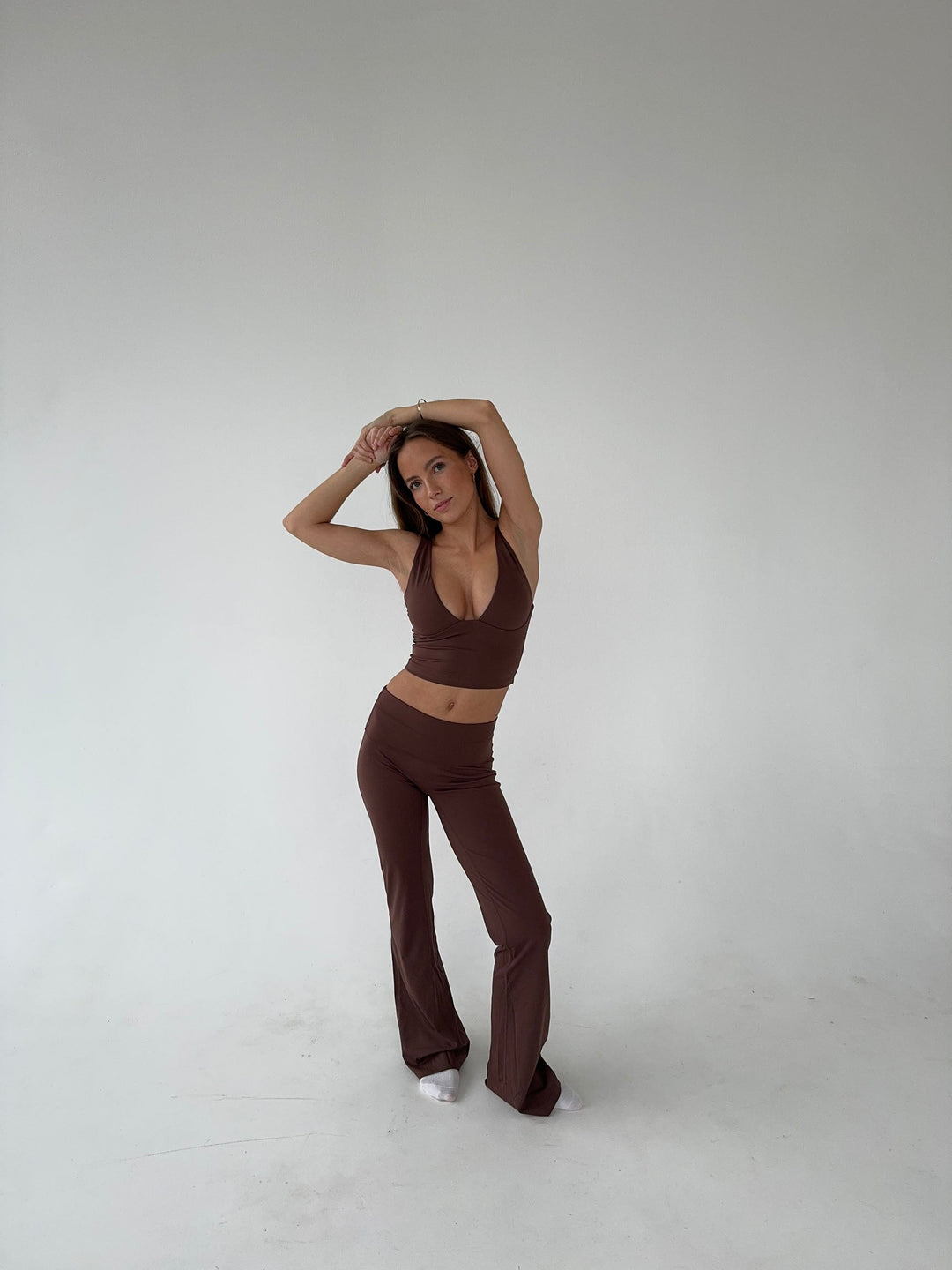 Makenna | Dames legging met hoge taille uitlopende pijpen