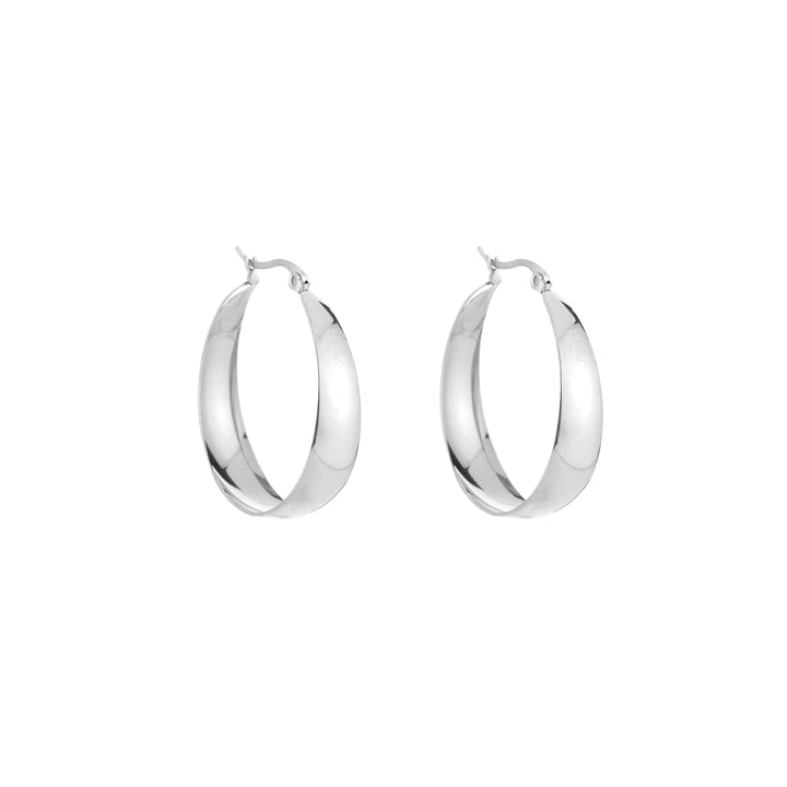Holly | Dames oorbellen met platte ring kliksluiting