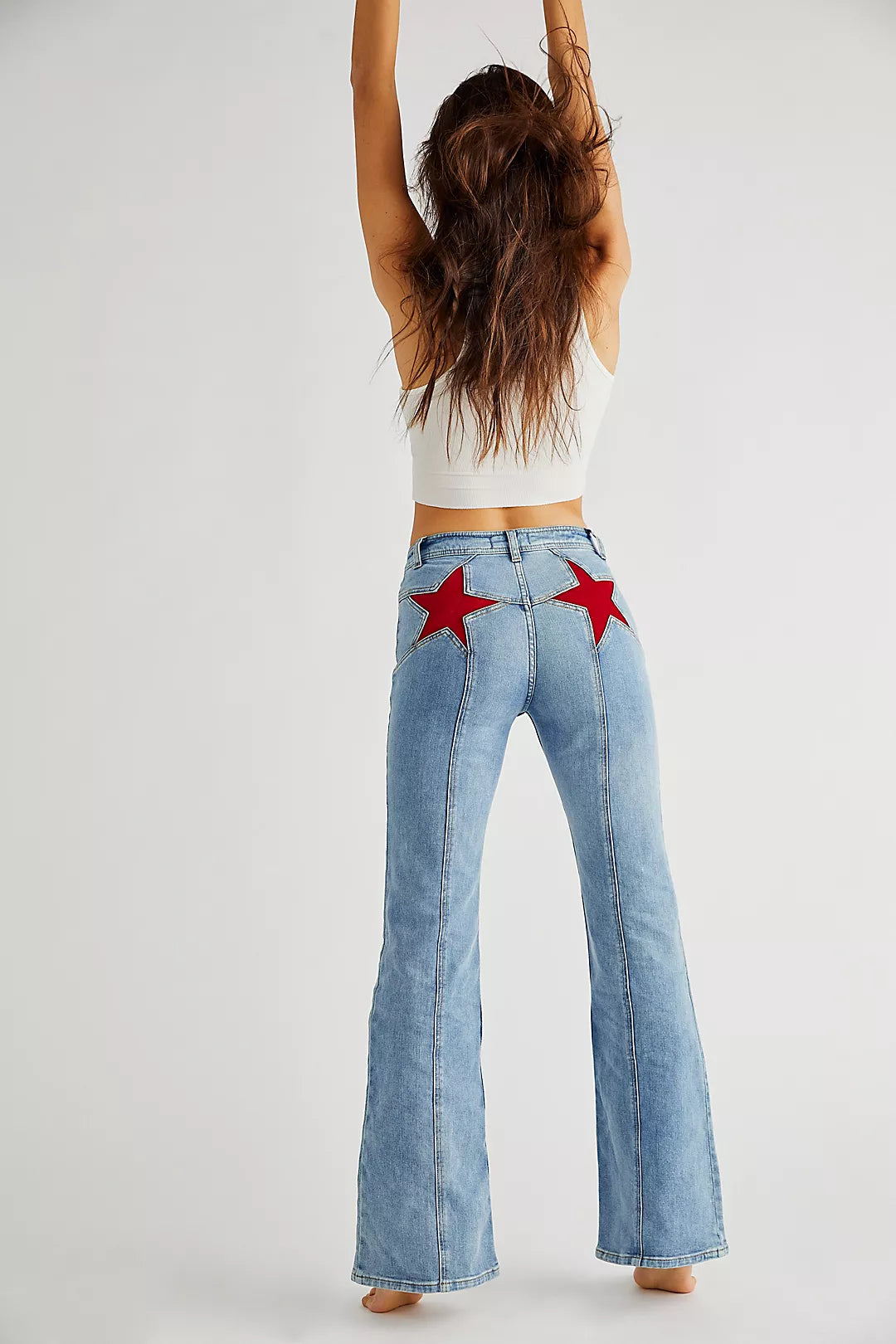 Gwen | Dames jeans met flared sterdetail