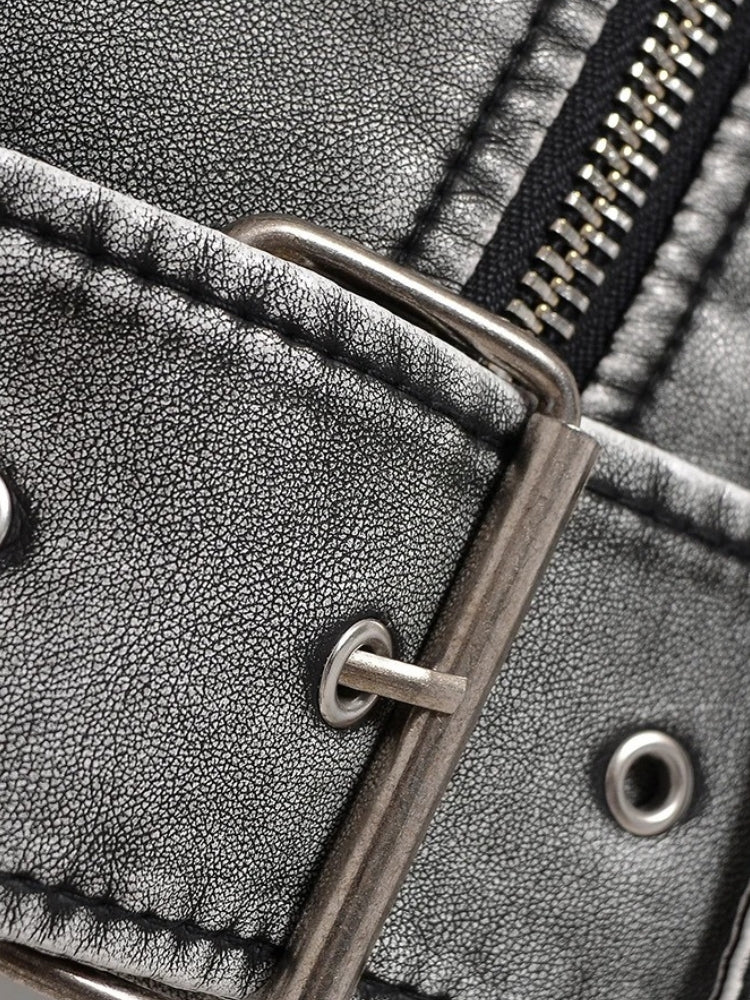 Liliana | Dames leren jas met ritssluiting en riem