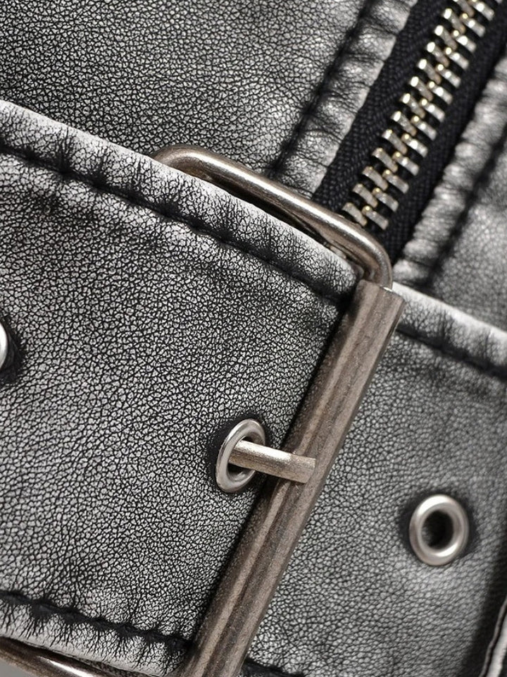 Liliana | Dames leren jas met ritssluiting en riem