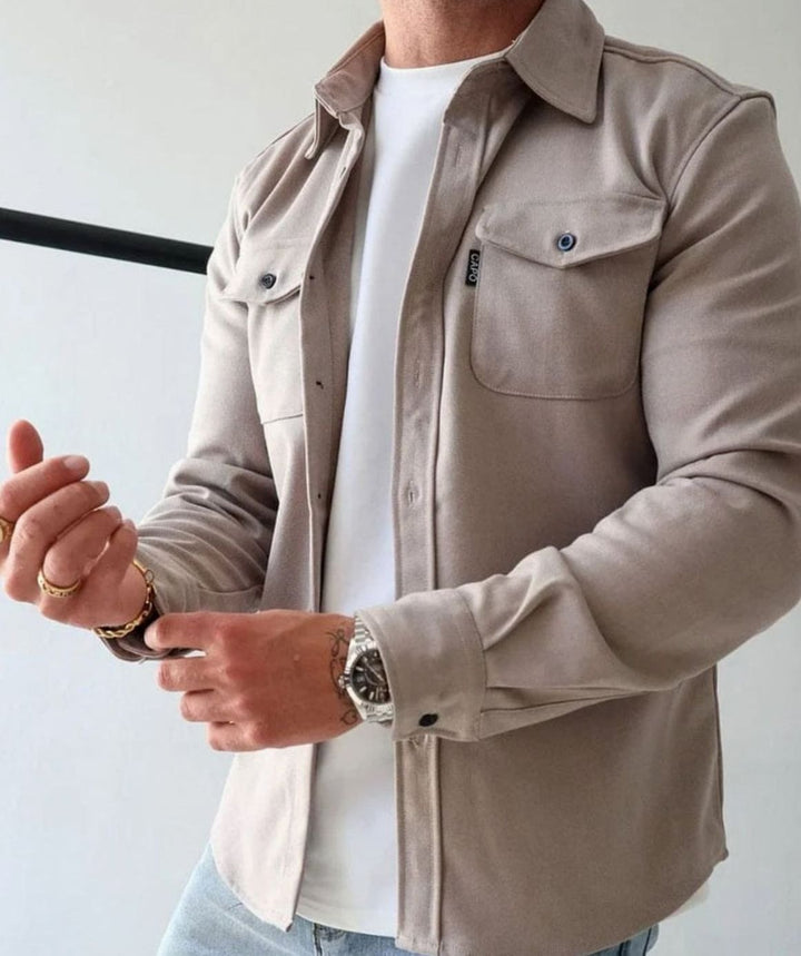 Daniel | Herenovershirt met knoopsluiting en borstzakken