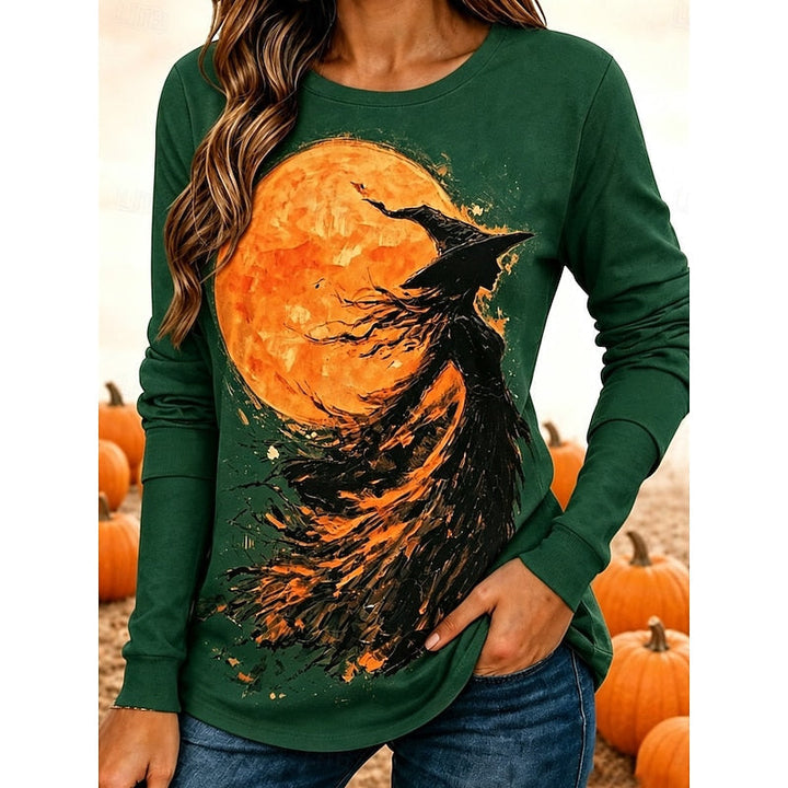 Fern | Halloween Heks Grafisch Langsleeve Top