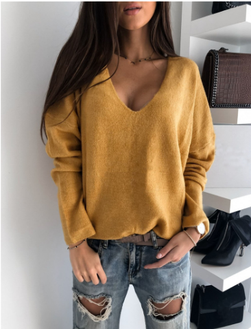 Oaklyn | Dames trui bovenkleding met V-hals lange mouwen