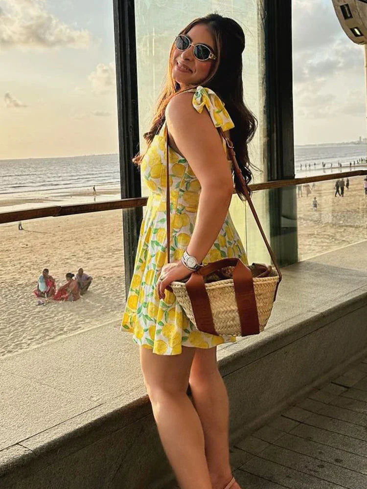 Mae | Dames mini jurk met bandjes A-lijn