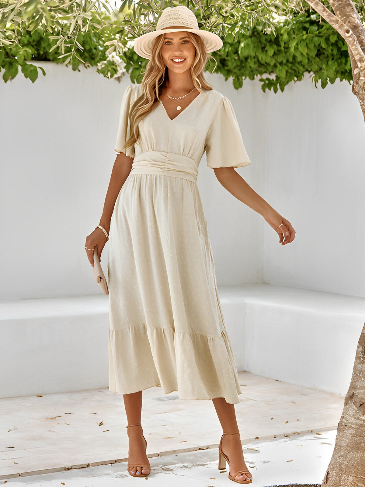 Novara | Wikkel Maxi Jurk met Ceintuur