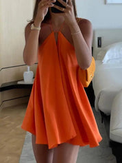 Kayana | V-Neck A-Lijn Jurk met Open Rug