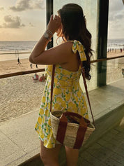 Lime | Zomerjurk Met Opvallende Limoen Print