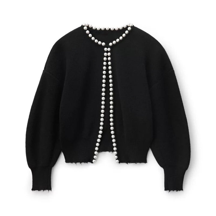 Nellie | Elegant Pearl Cardigan – Dames Vest met Luxe Pareldetails