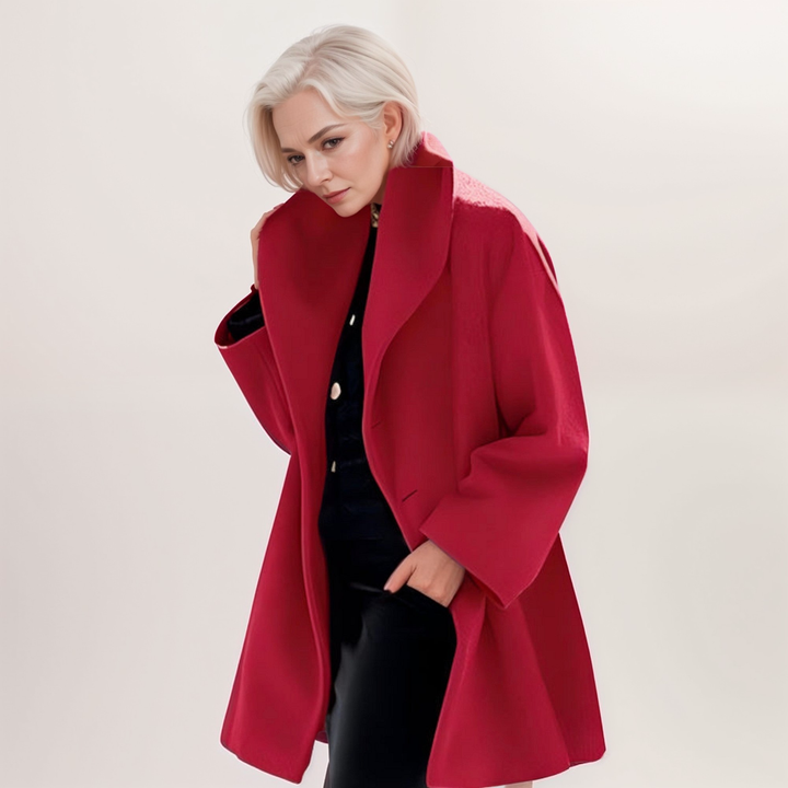 Dames Oversized Open Front Sjaalkraag Winterjas