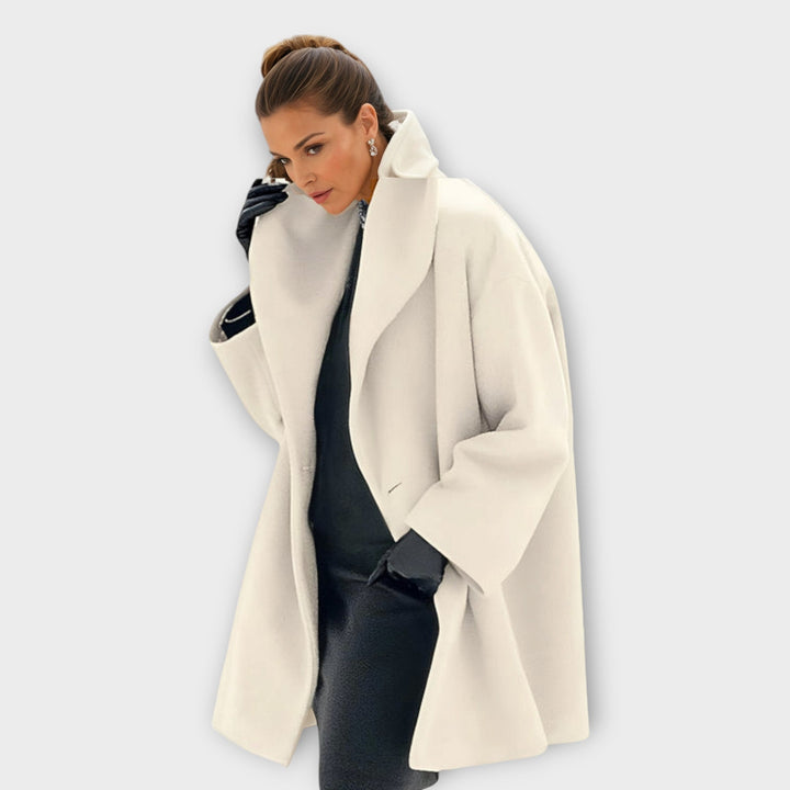 Dames Oversized Open Front Sjaalkraag Winterjas