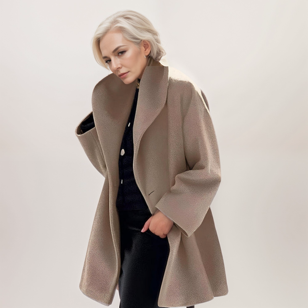 Dames Oversized Open Front Sjaalkraag Winterjas
