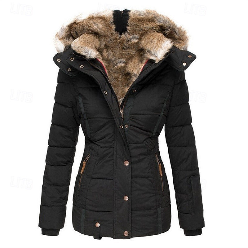 Gloria | Winterjas met bontafwerking en capuchon