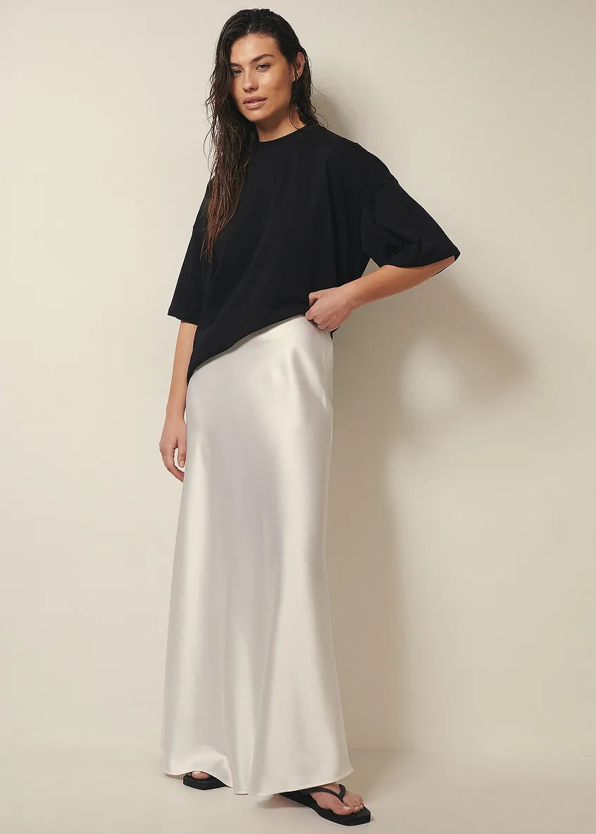 Evelia | Satijnen Maxi Rok A-Lijn voor Dames - Glanzend, Elegante en Lang