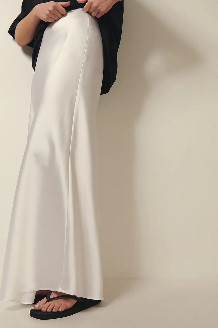 Eline | Dames midi rok hoge taille rechte pasvorm